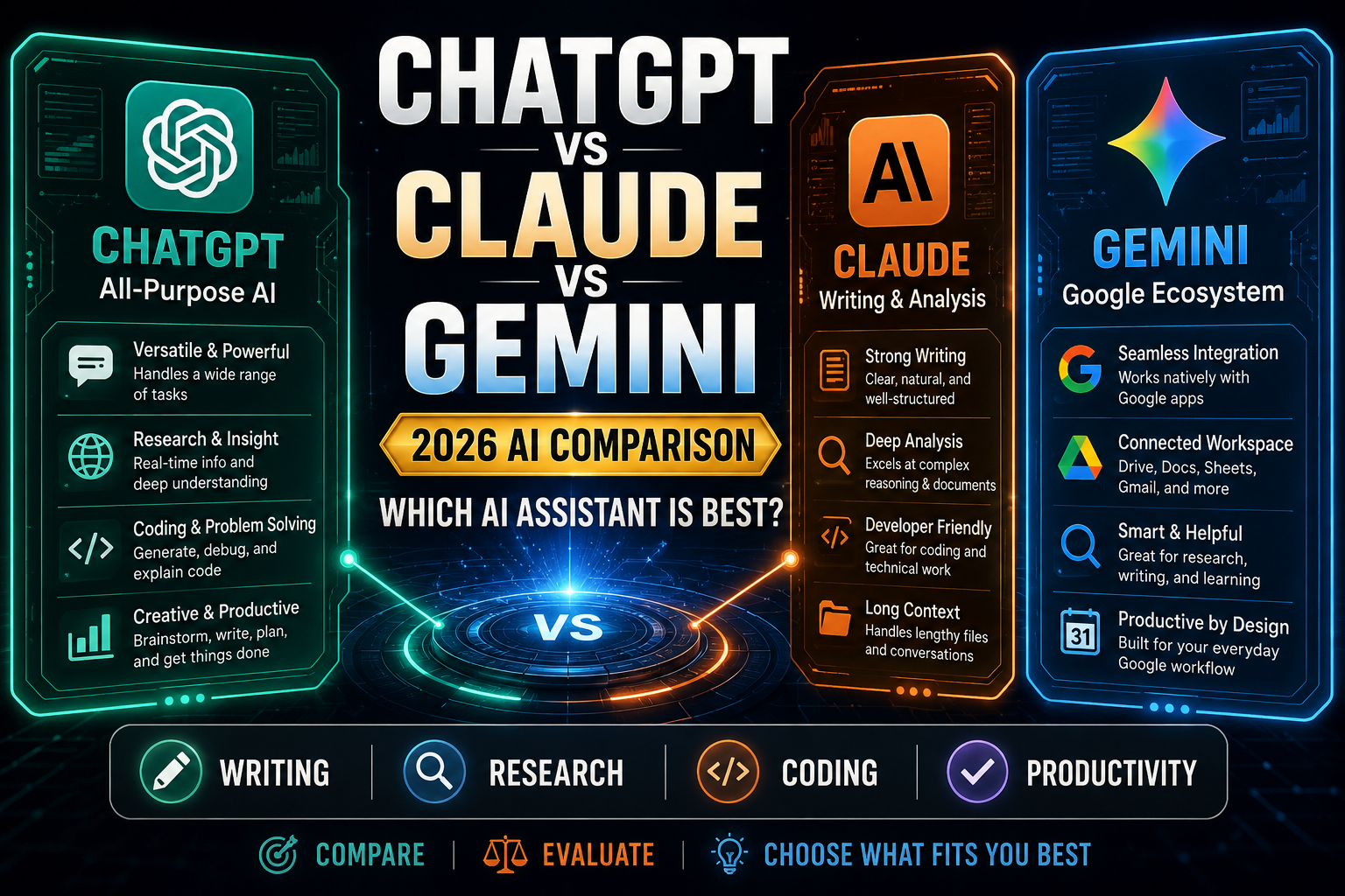 ChatGPT vs Claude vs Gemini