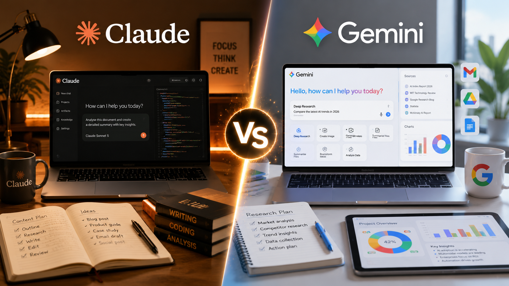 Claude AI vs Google Gemini comparison in 2026