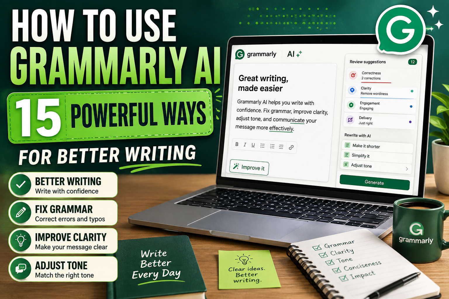 how to use Grammarly AI