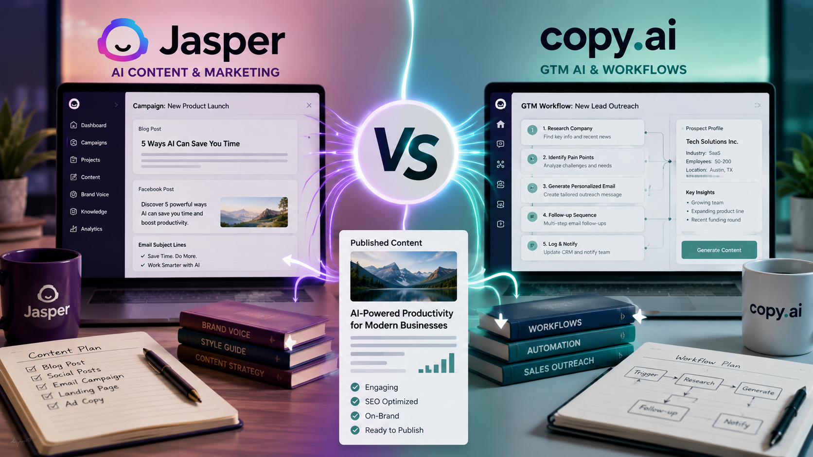 Jasper AI vs Copy.ai comparison in 2026